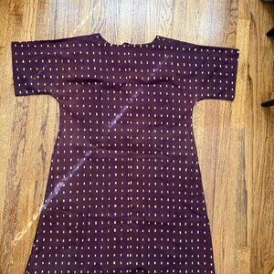 vintage marimekko 70s hand screen printed brown art to wear collectible dress